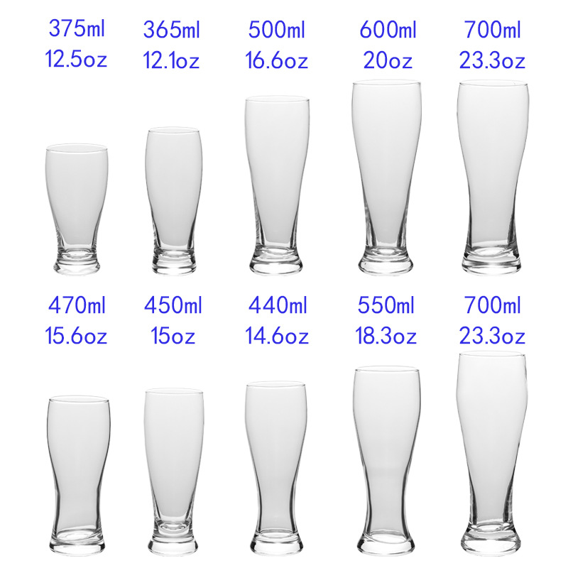 Taza de cerveza de vidrio, taza de cerveza, taza de cerveza, taza de soplado, taza de bebida fría, logotipo personalizado, fuente de suministro