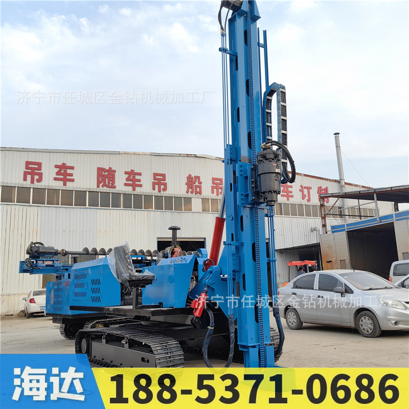 履带式光伏打桩机厂家全液压多功能螺旋钻孔机泥地山地履带式钻机