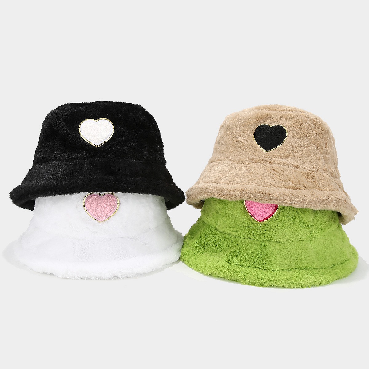 Ins nuevos sombreros de lavabo etiquetados con amor, sombreros de pescador de felpa de todo fósforo de moda para damas, sombreros cálidos para parejas al aire libre de invierno