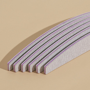 Double-sided gray Half Moon nail file polishing and rubbing strip round head manicure manicure products manicure tools wholesale