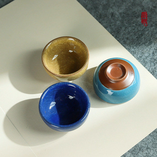 Ceramic ice crack cup water saucer ink saucer small pen wash ink tray porcelain small inkstone ceramic ink butterfly brush calligraphy students