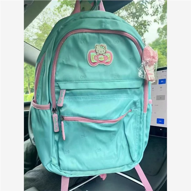 Hello Kitty, мятный рюкзак, сумка, для подростков, для учащихся