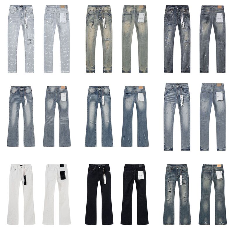 Cross-Border American Fashion Purple Brand Jeans Heavy-Duty American Fashion High Street Retro Casual Trendy Jeans Fashion Brand