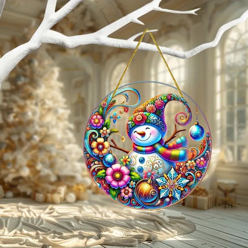 Colgante 2025 nuevos productos transfronterizos de la serie de Navidad disco de decoración para el hogar de joyas de Navidad acrílico