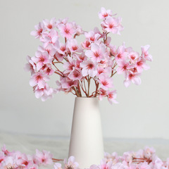 Simulated Peach Blossom Artificial Short Branch Silk Flowers Spring Wedding Celebration Decor Home Decor Artificial Peach Blossoms Wholesale