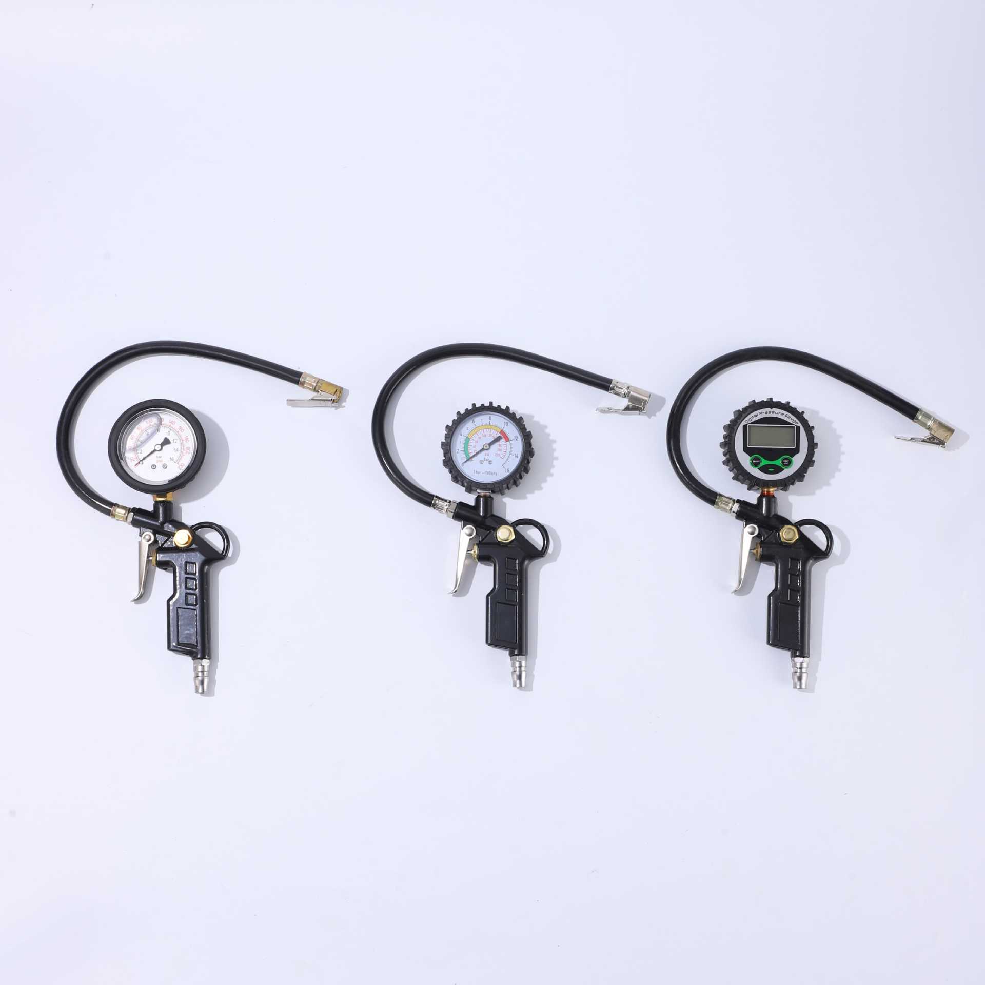 Air Pressure Gauge, High-Precision Tire Pressure Gauge with Pressure Inflation Head, Car Tire Monitor, Electronic Inflator Gun, Inflator Nozzle