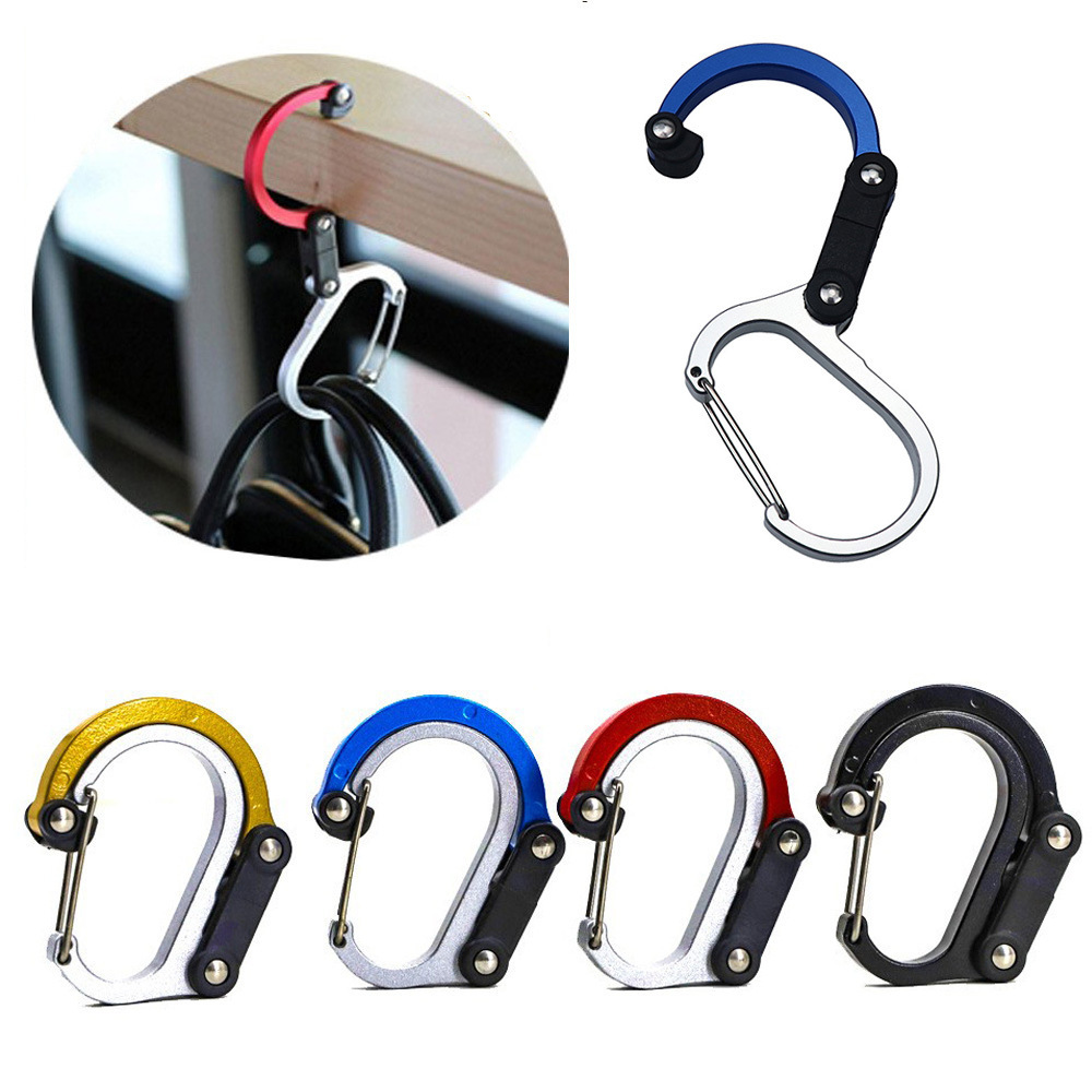 Multi-functional rotating hanging buckle D-type mountaineering buckle outdoor travel outdoor hanging buckle quick hanging aluminum alloy mountaineering buckle spot
