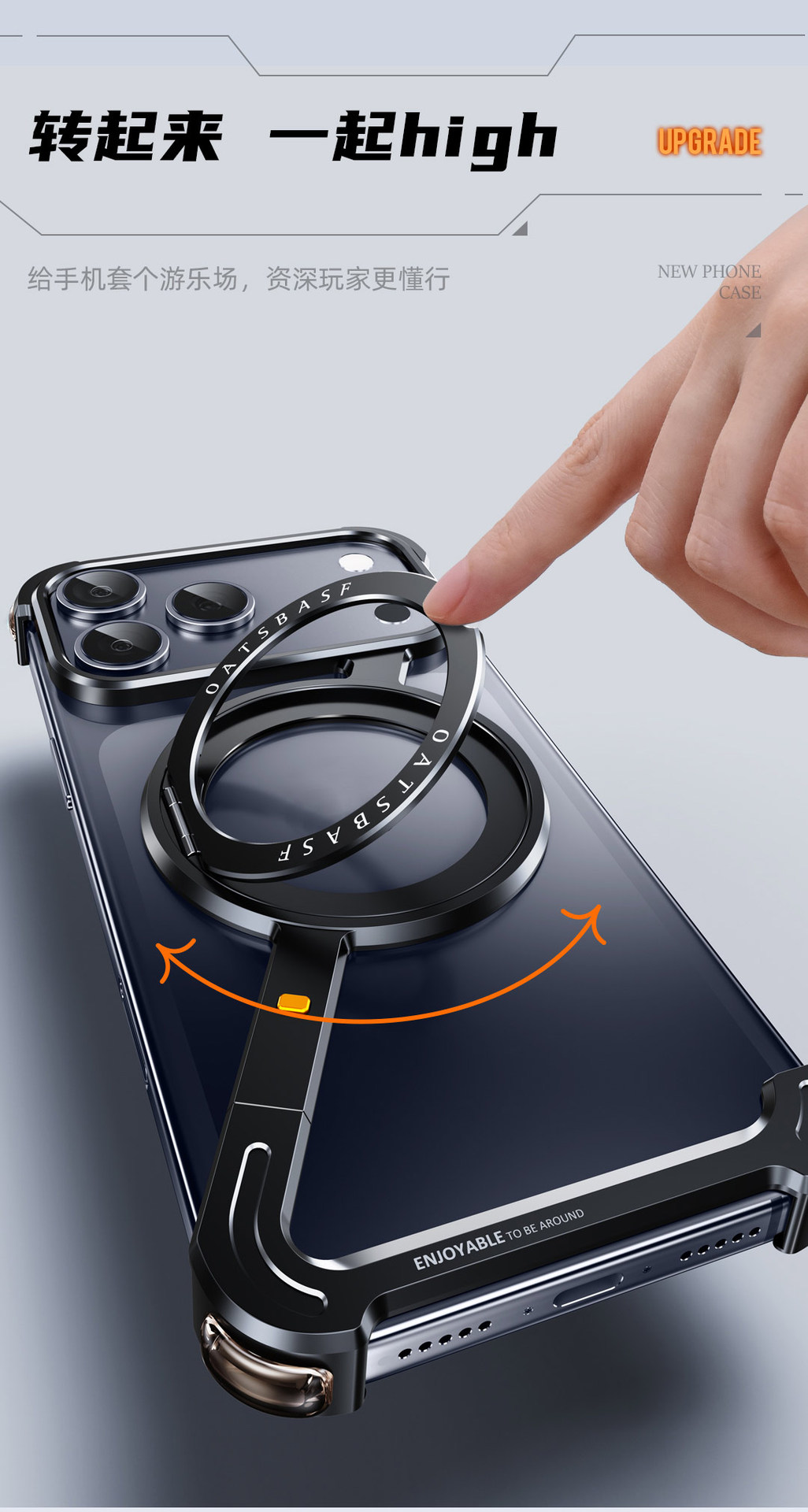 Ốp lưng từ tính xoay kim loại tản nhiệt cho iPhone 17 Pro Max, viền mỏng không viền — Đen, Nguyên bản, Xanh dương, Cam chi tiết 10