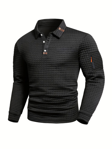 Ecode Men's Spring and Autumn Patchwork Checkered Fashion Men's Casual Sports POLO Shirt
