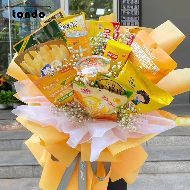 (procesamiento personalizado) el mismo tipo de bocadillos DIY paquete de material de ramo ligero personalizado