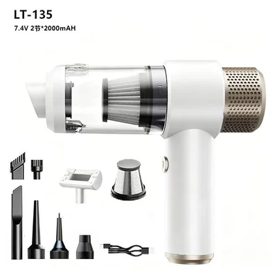 High-power car vacuum cleaner: Tozsoranlar - ball-motor-white-gold-steel-mesh