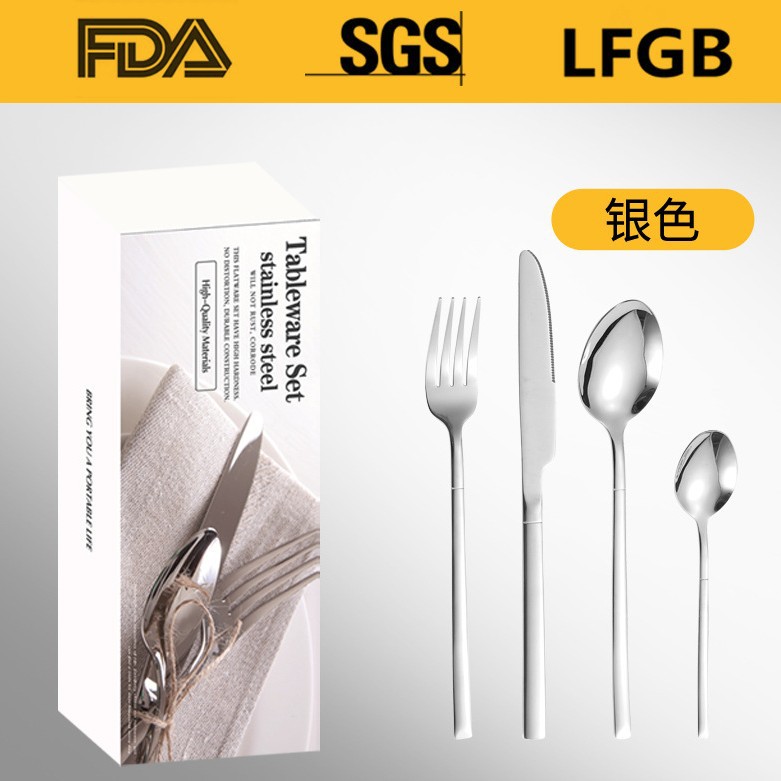 El producto más vendido de Amazon: Juego de cubiertos de acero inoxidable 410 de 24 piezas, juego de cuchillo, tenedor y cuchara para carne estilo occidental Knight 4. image 14