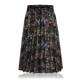 Summer Mid-length Skirt Ice Silk Floral Dancing Skirt Mother's Dress Summer Mid-length Pleated Skirt Middle-aged and Elderly Women's Skirt