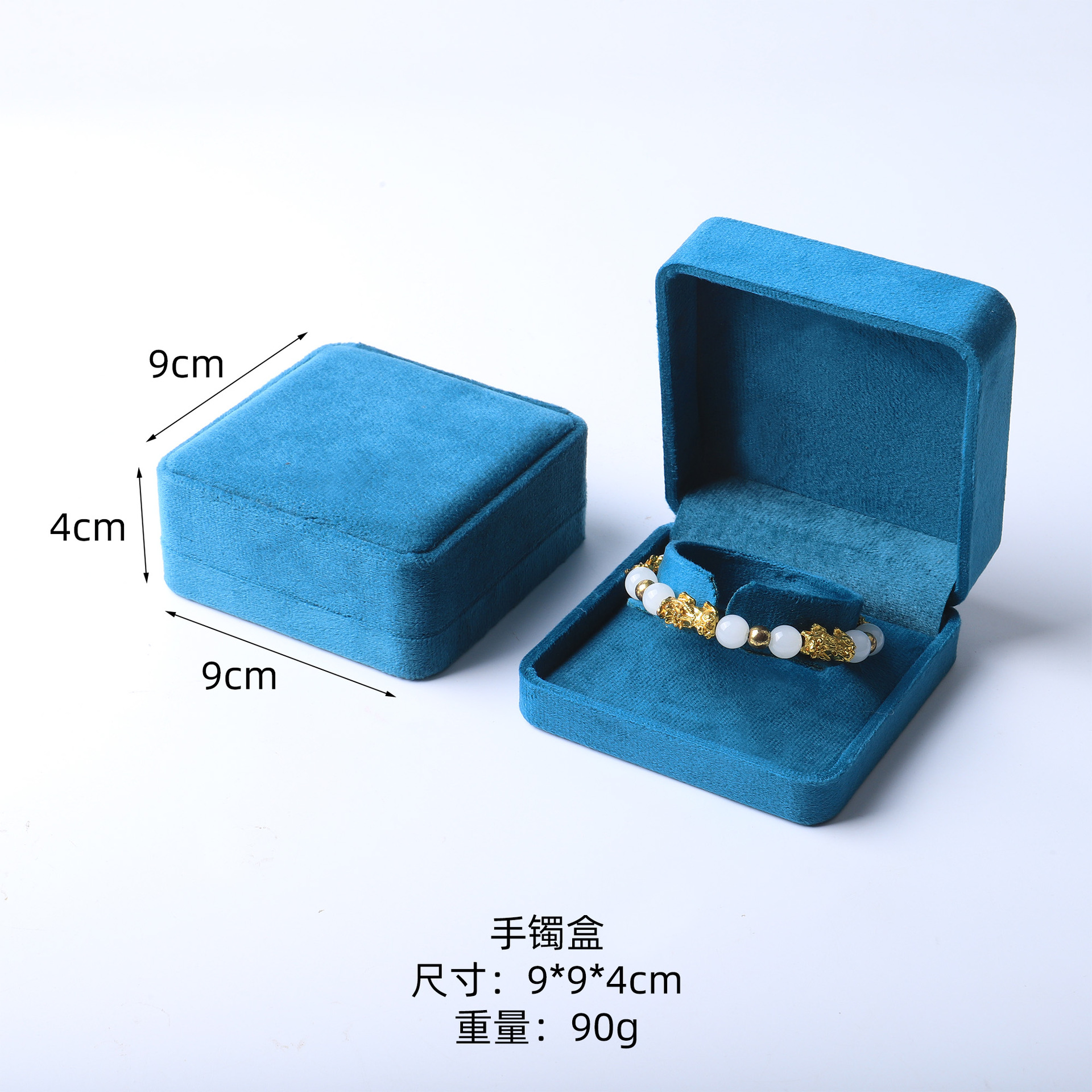 Caja de joyería de terciopelo de alta gama, caja de embalaje de terciopelo para anillos, pulseras, pendientes, cadenas largas, caja de regalo para joyería