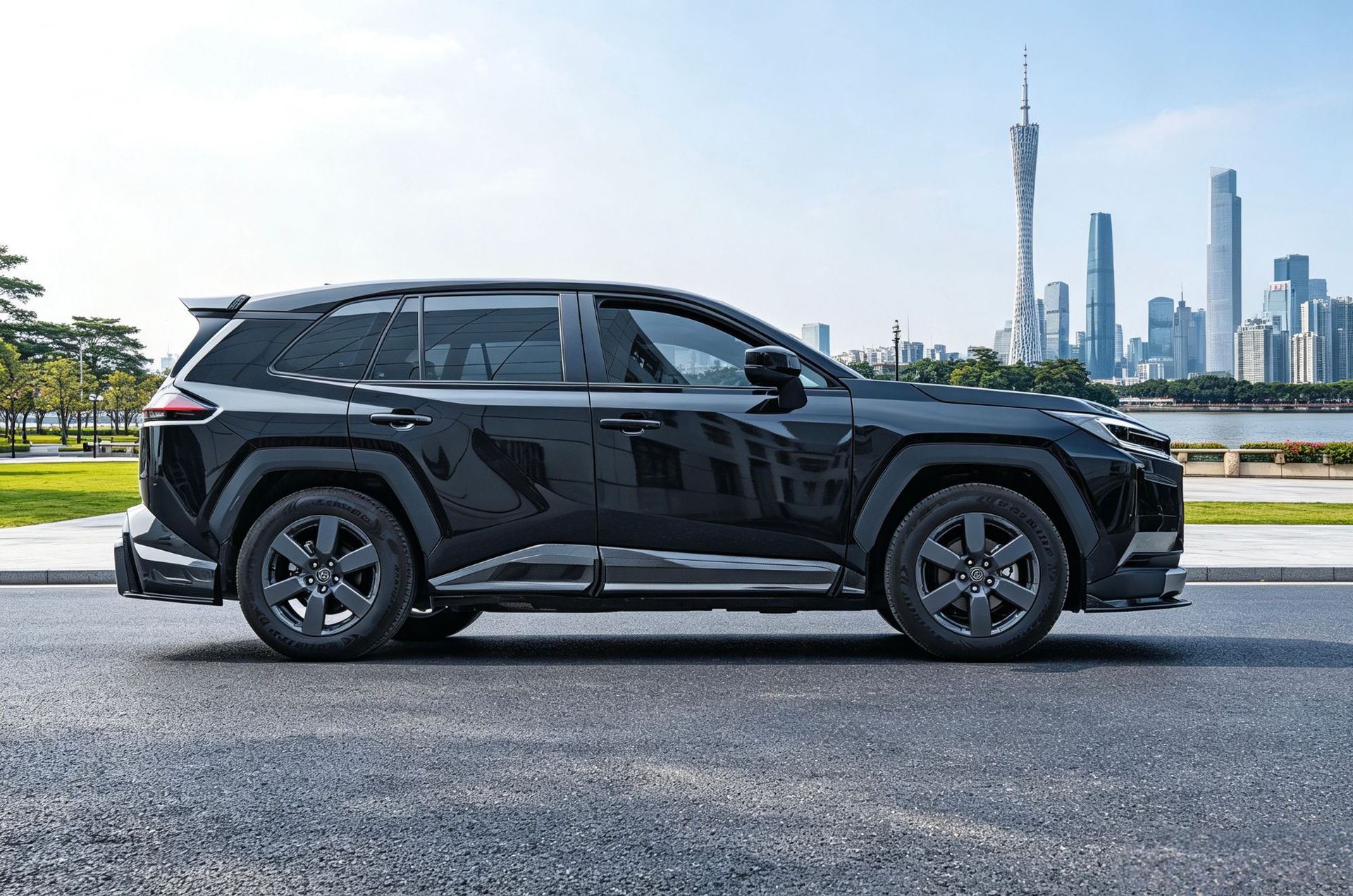 Suitable for 26 Models of Rav4, Rongfang, and Wildlander Modified Front Spoiler, Side Skirts, Rear Bumper, Roof Wing, Rear Diffuser, and Louvered Spoiler
