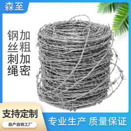 钢丝刺绳铁丝网带刺监狱隔离围栏网围墙不锈钢防爬刺铁蒺藜防盗