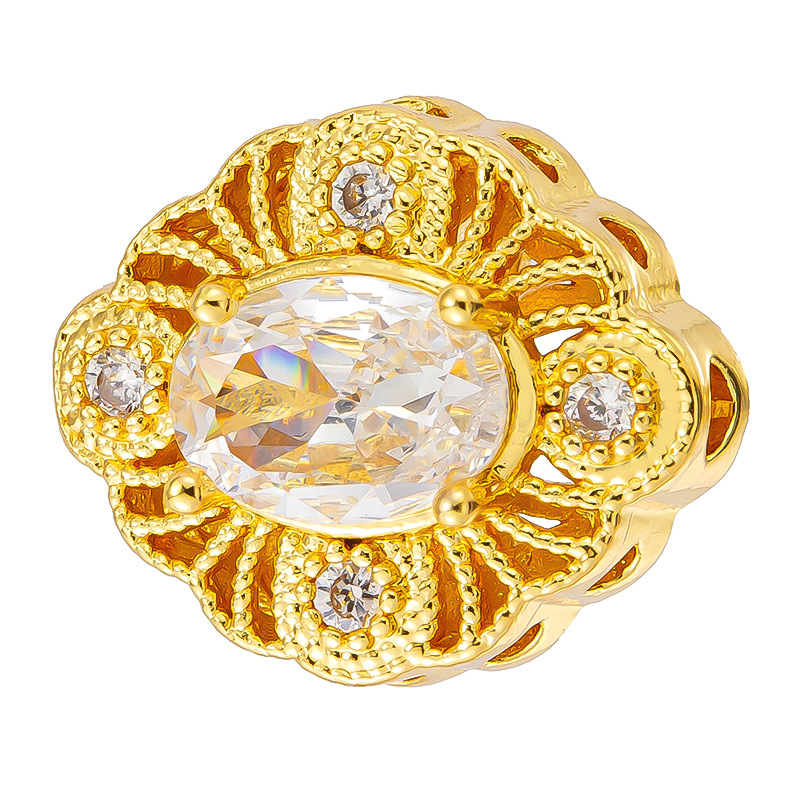 Antiguo método oro goteando aceite azul quemado colgante cuentas Dios de la riqueza atrapador de sueños flor cuentas de tambor accesorios de bricolaje joyería de transferencia