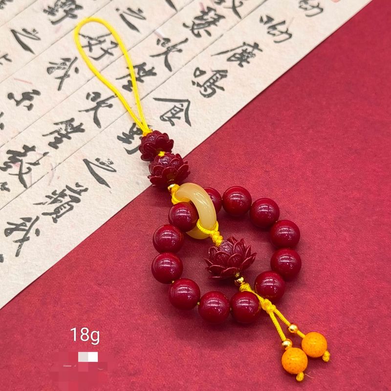 高含量朱砂紫金砂平安扣福袋招财猫莲花佛公手机链钥匙扣批发|undefined