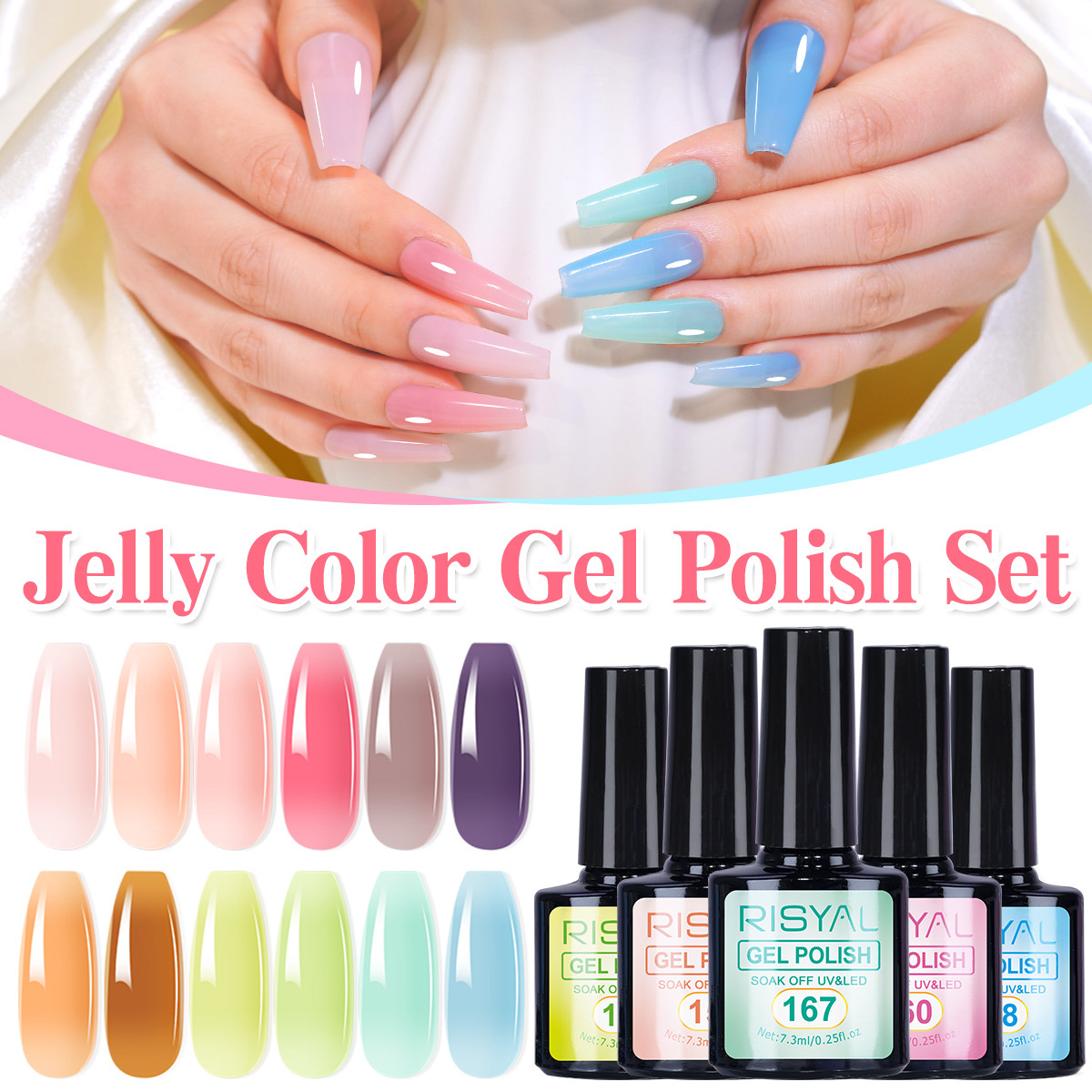 Pegamento de esmalte de uñas gel polish juego de uñas transparente de hielo nude pegamento adhesivo de color de esmalte de uñas transparente beige exclusivo transfronterizo