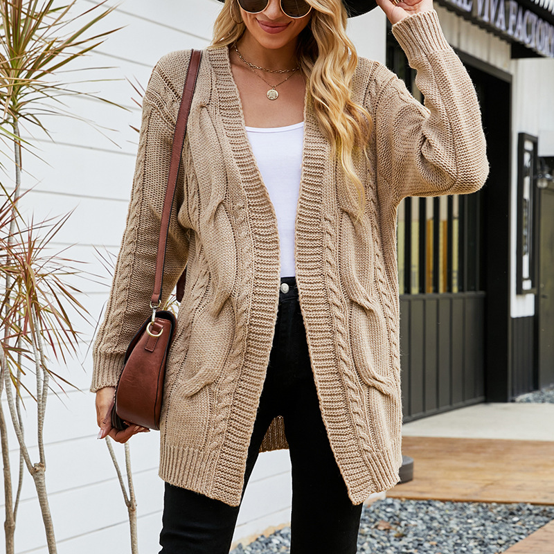 solid color demi-season cardigan