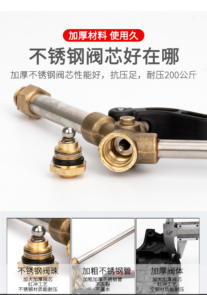 Suitable for High-Pressure Water Gun Head Car Wash Machine Gun Head 380 Black Cat Cleaning Machine Special Nozzle Spray Gun Brush Car Wash