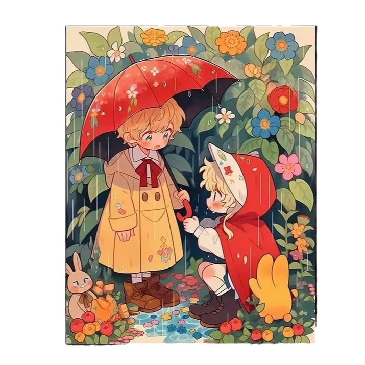 Mona Lisa Royal Cross Stitch Little Red Umbrella 2025 Nuevo Lindo Dibujo Animado Casual Línea Bordado Tú Mismo image 2