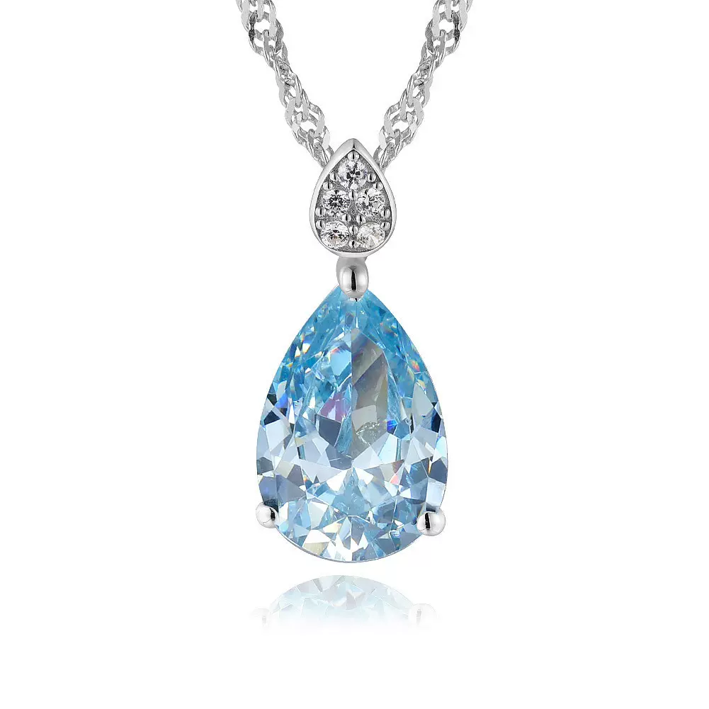 意大利新款 珠宝设计镶嵌蓝宝石款项链  925银时尚高贵戒 厂家直