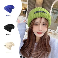 针织帽子大头围宽松女新款毛线帽秋冬保暖适合圆脸显脸小堆堆帽潮