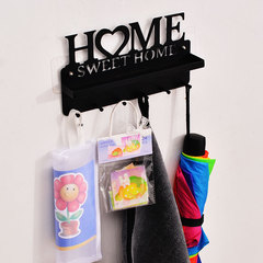 Metal Heart Shelf Hook Storage Black Iron Wire Home Bathroom Towel Rack Door Hook Wall Organizer