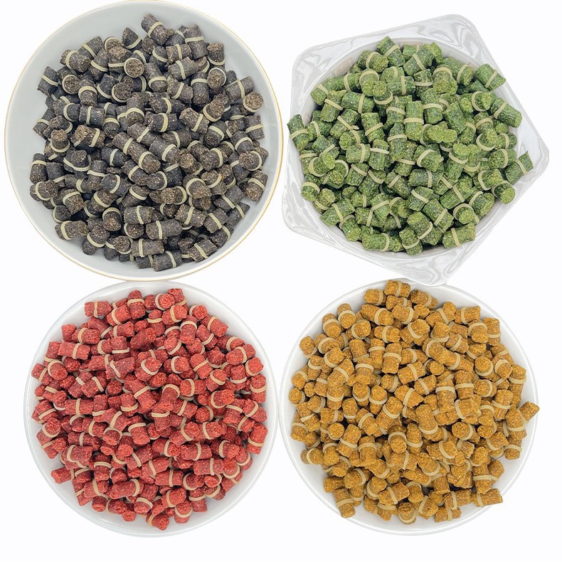 皮筋颗粒5斤装黑坑野钓鱼饵底窝料巨物皮筋红虫草鱼青鱼颗粒厂家