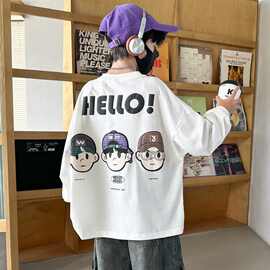 男童纯棉长袖T恤春秋款外穿新款儿童秋装打底衫中大童薄款上衣潮