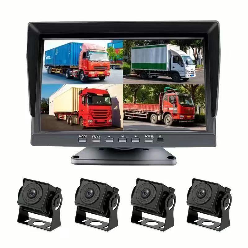 Truck dashcam with 2-channel monitoring, high-definition night vision, reversing camera, parking assistance, and MP5 video/music all-in-one device