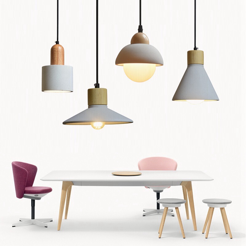 Creative Industrial Style Concrete Cement Chandelier Nordic Simple Restaurant Bar Bedroom Bedside Wabi-Sabi Style Small Chandelier