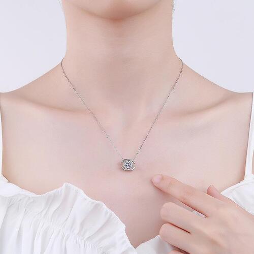 Live supply simulated high carbon diamond pendant double C necklace women's clavicle chain simple and fashionable Korean version Valentine's Day gift