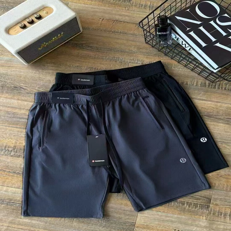 Lulu Lulu Summer Men's Ice Silk Plaid Moisture-Wicking Breathable Shorts Youth Quick-Drying Casual Work Clothing Shorts