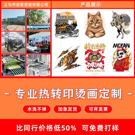 热转印柯式烫画白墨烫印设计定制加工无边镂空高弹可水洗熨斗高温