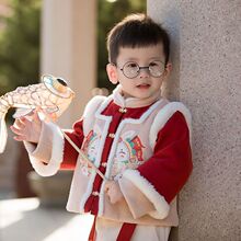 拜年服童装儿童套装女童过年汉服宝宝周岁礼服男童唐装加厚抓周热