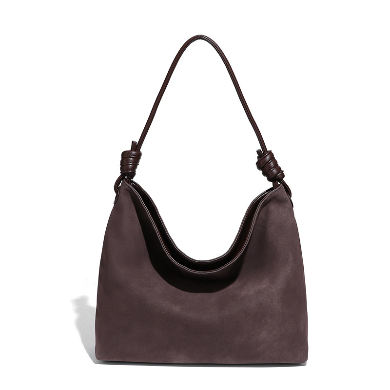 New Korean Style Women's Autumn/Winter Retro Faux Suede Tote Bag Luxury Casual Large Capacity Shoulder Bag - Thumbnail 7