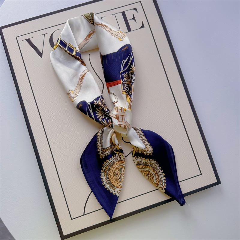 Bufandas de seda para mujeres primavera y otoño bufandas de moda para mujeres bufandas de cuello para maestros y empleados regalos de impresión de lujo ligero