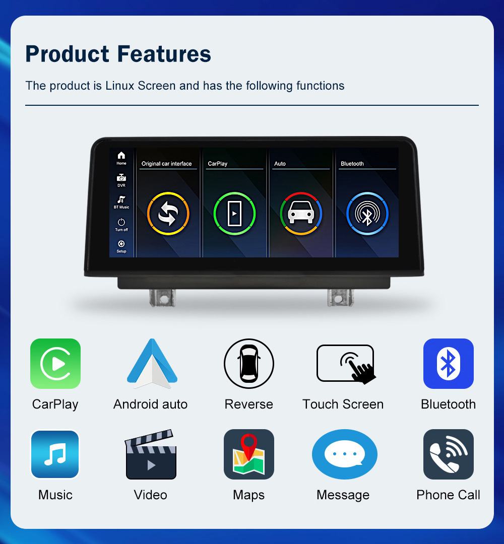10.25'' Car Multimedia Display for Bmw 1/2 Series Nbt System Bluetooth Wireless Carplay