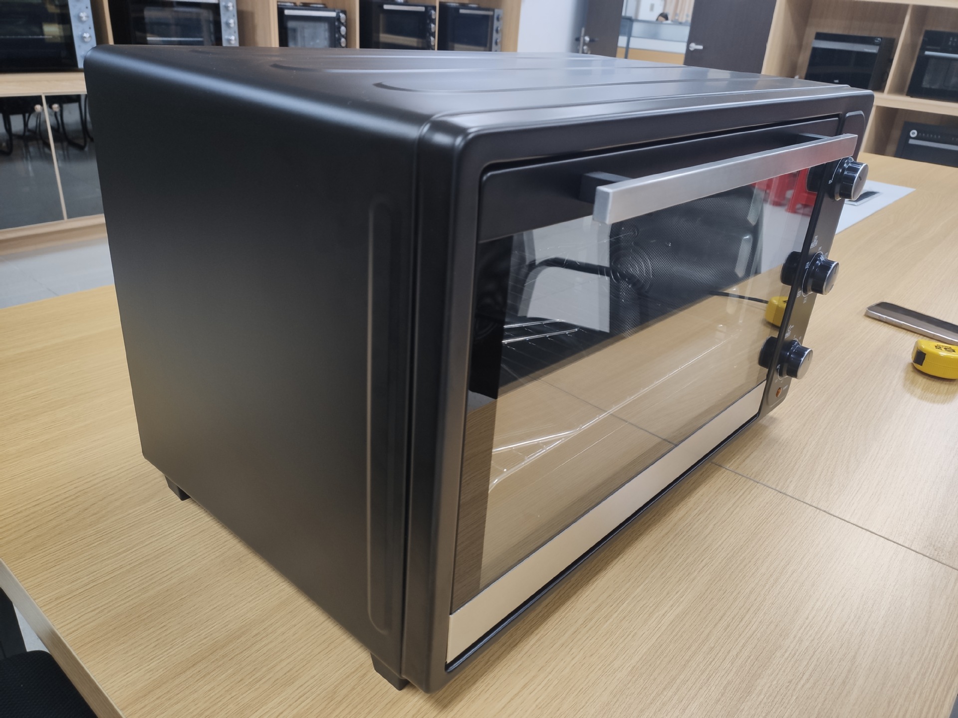 55L horno de comercio exterior pantalla de maquinaria doméstica de gran capacidad multifuncional horno de convección visual fábrica a granel SKD