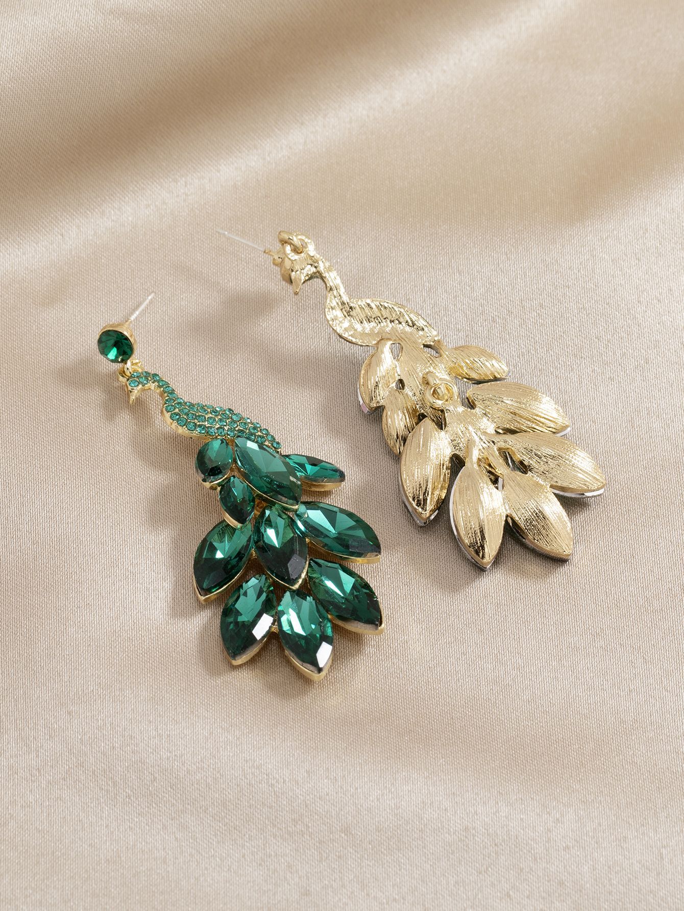 Women'S Gender Stone Finish 1 Pair Fashion Peacock Inlay Alloy Artificial Gemstones Drop Earrings