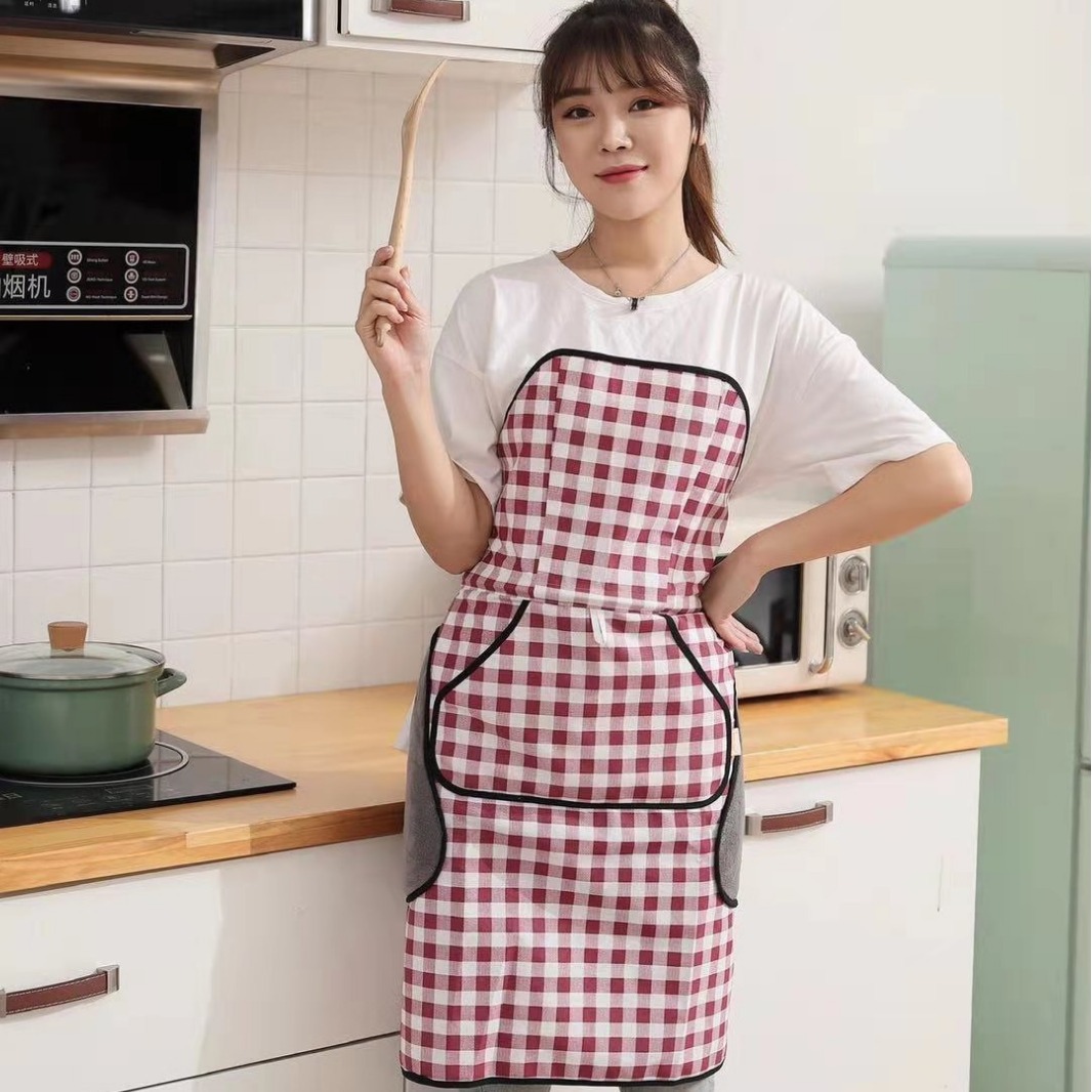 Fábrica al por mayor perezoso tie-libre delantal automático cocina práctica a prueba de aceite impermeable a prueba de manchas logotipo imprimible