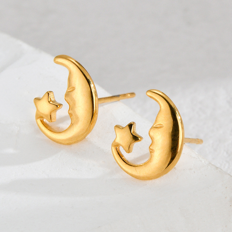304 Stainless Steel Material 1 Pair Simple Style Star Elephant Plating 304 Stainless Steel Ear Studs