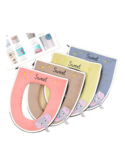 Cojín del asiento del inodoro engrosado elevación tridimensional cubierta del inodoro cremallera impermeable hogar cojín del asiento del inodoro