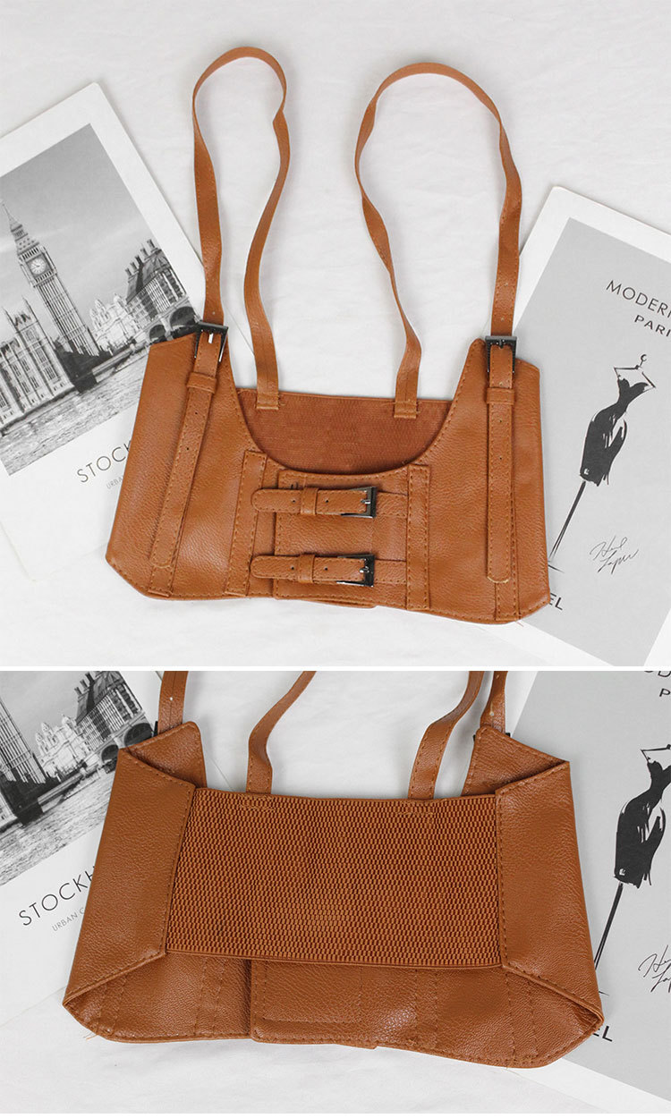 Cinghie esterne per temperamento moda europea e americana Cintura ultra larga Gilet da donna Cintura elastica stile cinturino elastico_voghion.com