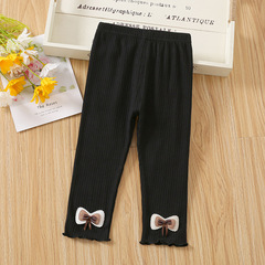 Leggings for Girls 2024 New Spring and Autumn Children's Butterfly Knot Toddler Baby Outerwear Pants for Girls