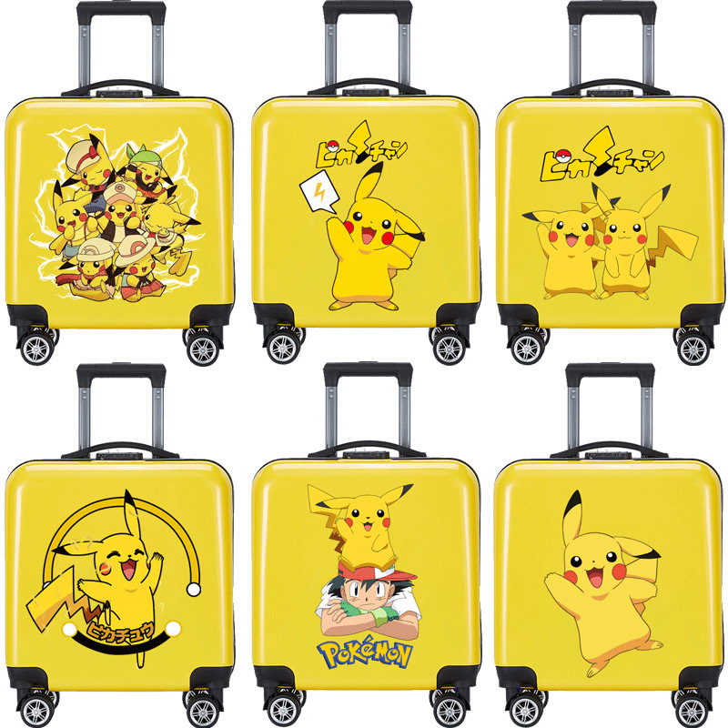 G5U Pikachu Kidsren's Suitcase for Male and Female Students Universal Wheel Cartoon Trolley Suitcase 18inch 20inch Large Capacity