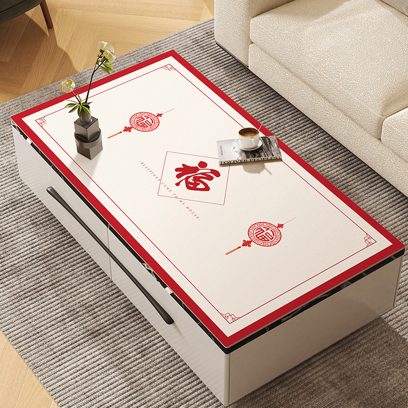 Estera de mesa de cuero lavable impermeable a prueba de aceite anti-escaldadura estera de escritorio mesa de café mantel Luz de lujo de alto grado sala de estar mantel
