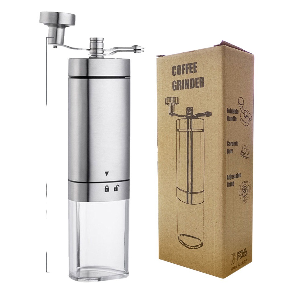 Triángulo mejorado mano amoladora hogar mano máquina de café fábrica al por mayor de acero inoxidable